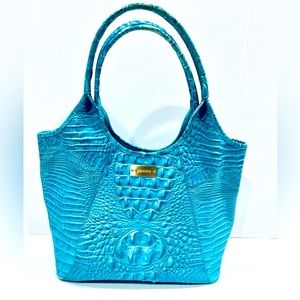 RARE VINTAGE BRAHMIN LEATHER BAG AUTHENTIC GOOD CON. TEAL See details in listing